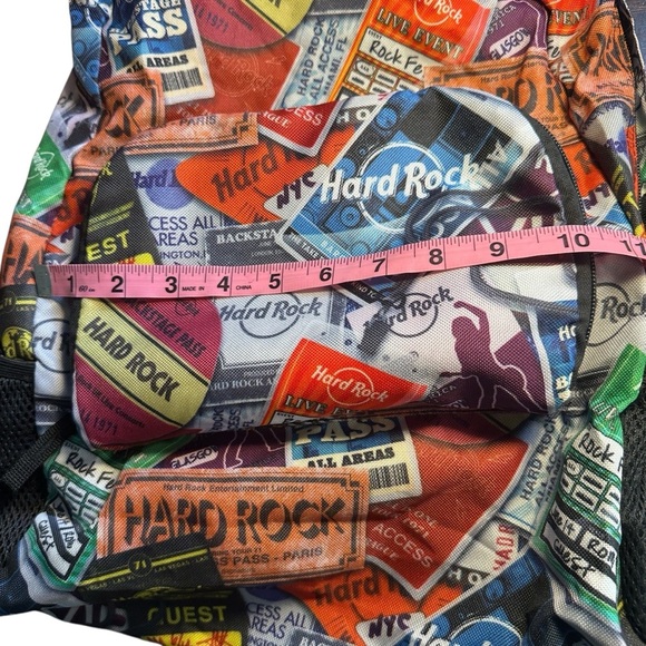 Hard Rock Cafe Colorful Graphic Backpack great for travel NWOT - Picture 7 of 12